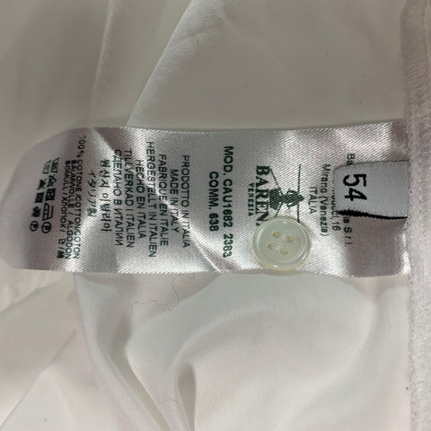 BARENA Taille XL Chemise à manches longues en coton uni blanc