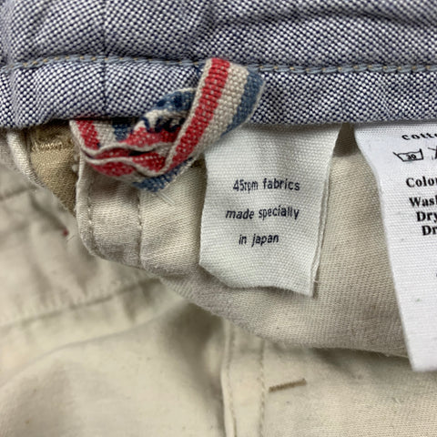 45rpm Size 30 Khaki Cotton Narrow Leg Shorts