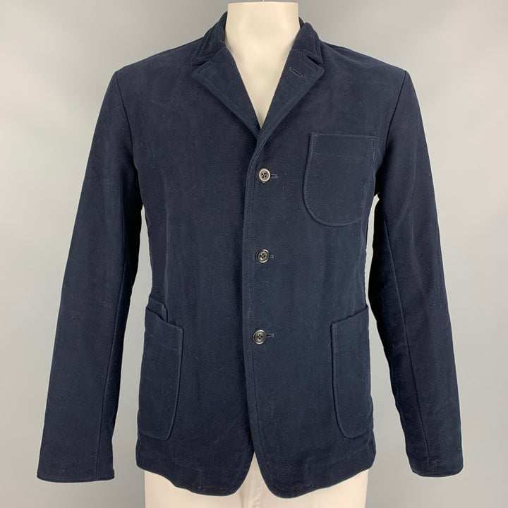 45rpm Size XL Navy Moleskin Cotton Notch Lapel Jacket