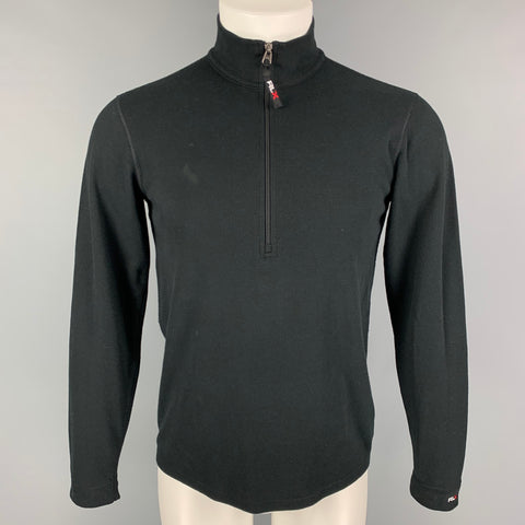 RLX by RALPH LAUREN Size S Black Polyester Cotton Half Zip Pullover