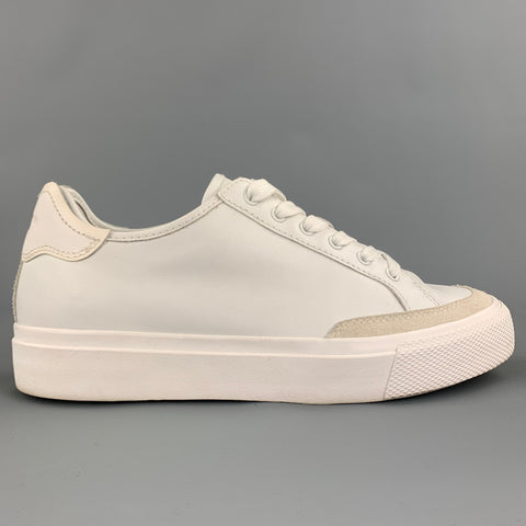 RAG &amp; BONE Army Talla 10 Zapatillas con cordones de cuero de ante blanco
