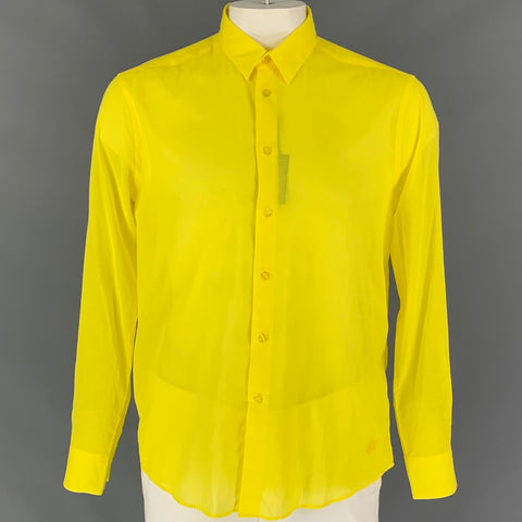 VILEBREQUIN Taille L Chemise à manches longues boutonnée en coton jaune