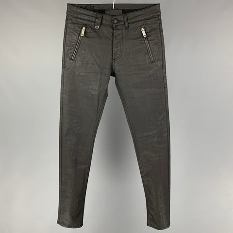 ALEXANDER MCQUEEN Size 30 Black Cotton Button Fly Jeans
