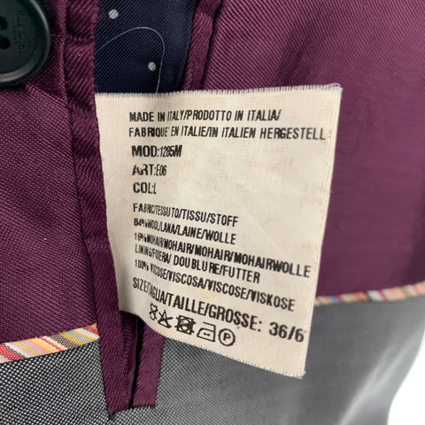 PAUL SMITH The Byard Taille 36 Manteau de sport en laine mohair gris à revers cranté