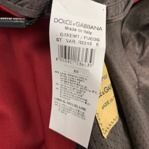 DOLCE & GABBANA Size 40 Regular Red Wool / Silk Double Breasted 3 Piece Suit