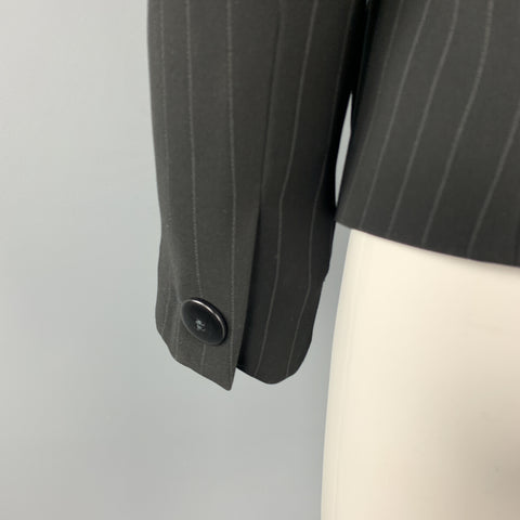 ARMANI COLLEZIONI Taille 4 Veste blazer courte à fines rayures noires