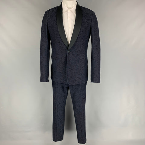 Nº21 Taille 38 Costume de Smoking Col Châle en Coton / Polyamide Dentelle Marine