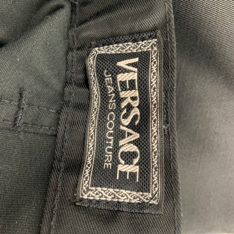 VERSACE JEANS COUTURE Size 28 Black Cotton / Polyamide Jean Cut Casual Pants