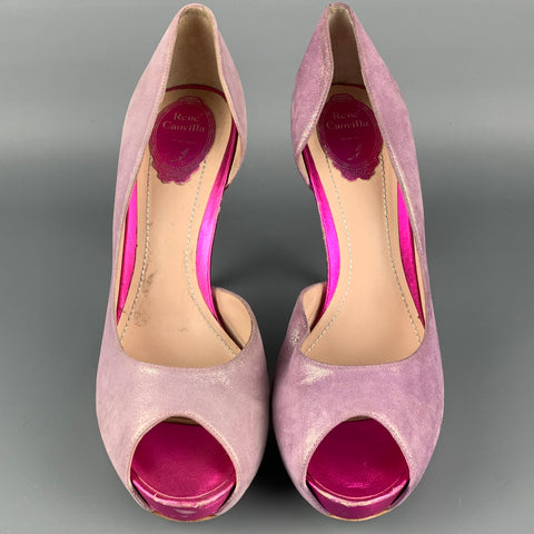 RENE CAOVILLA Size 11.5 Purple Leather D'Orsay Pumps