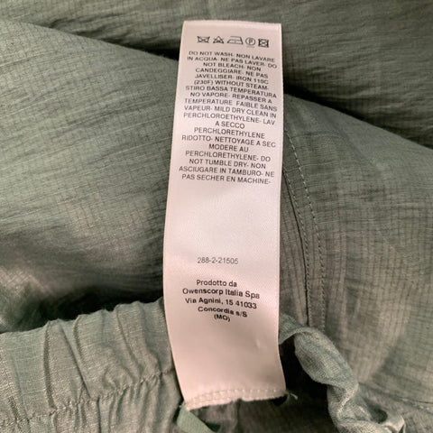 RICK OWENS SS23 Size 34 Green Linen Nylon Drop-Crotch Casual Pants