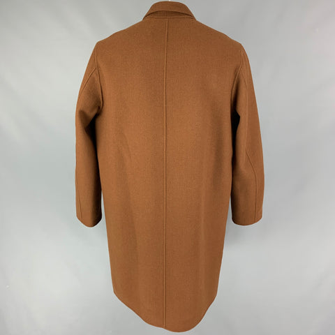 VINCE Size XXL Brown Herringbone Wool Cashmere Coat