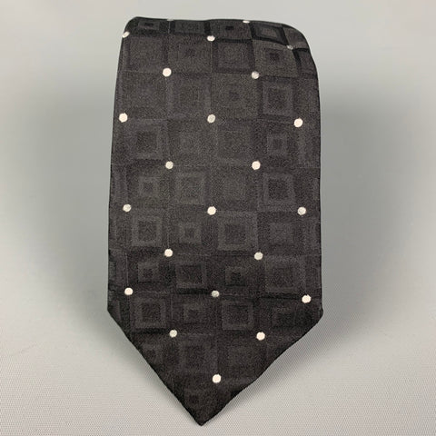 SIXTY Black White Dots Silk Skinny Tie