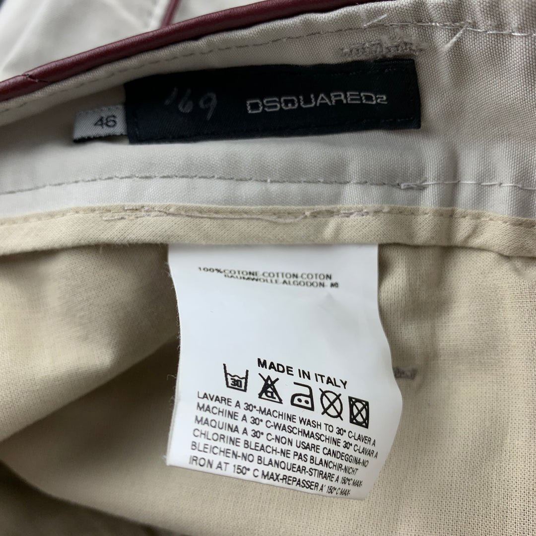 DSQUARED2 Size 30 Ivory Embellishment Cotton Low Rise Casual Pants