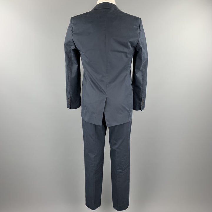 ANN DEMEULEMEESTER 38 Regular Navy Cotton Notch Lapel Suit
