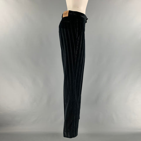 D&amp;G by DOLCE &amp; GABBANA Taille 34 Pantalon habillé en viscose de coton à rayures noires