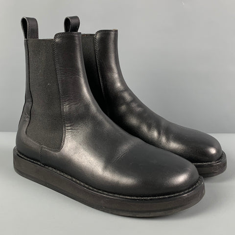 THE ROW Botas Chelsea de materiales mixtos de cuero negro talla 7.5