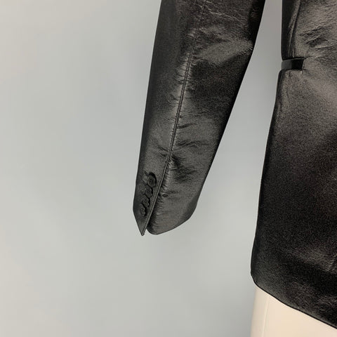 CALVIN KLEIN COLLECTION Size 36 Regular Black Textured Wool Sport Coat