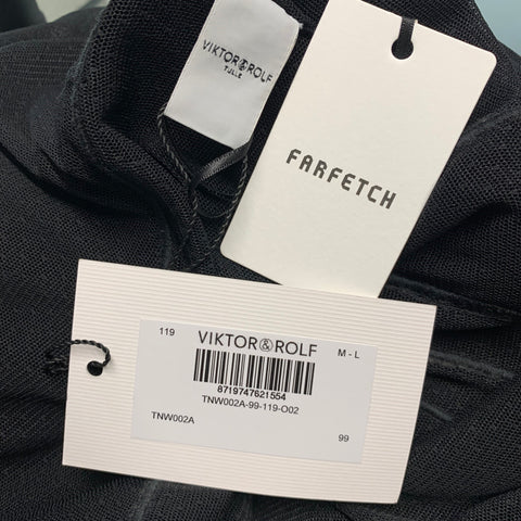VIKTOR & ROLF Size M Black Polyester Mesh Shift Dress