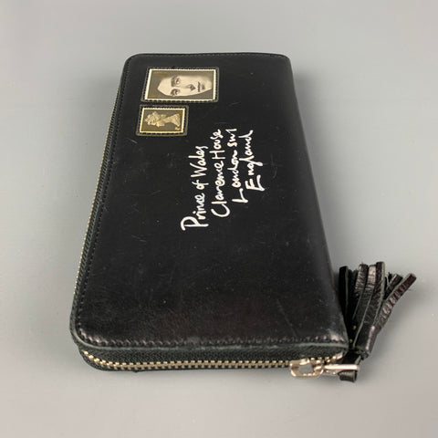 COXCOMB Black Leather Long Wallet