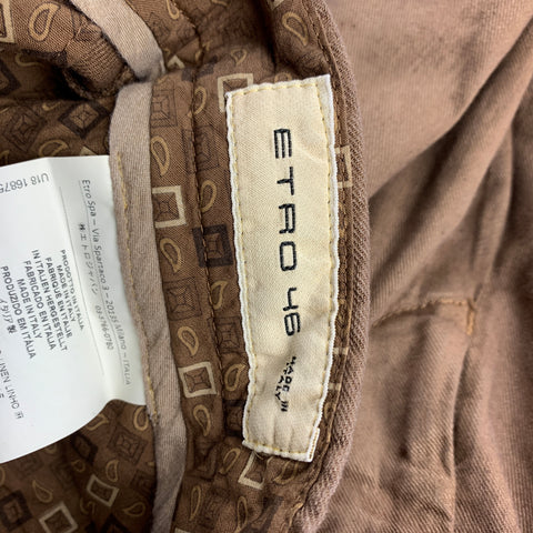 ETRO Size 30 Brown Linen Blend Zip Fly Casual Pants