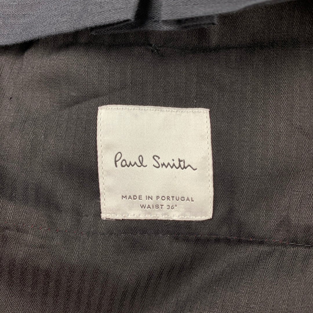 PAUL SMITH Size 36 Burgundy Cotton Zip Fly Dress Pants
