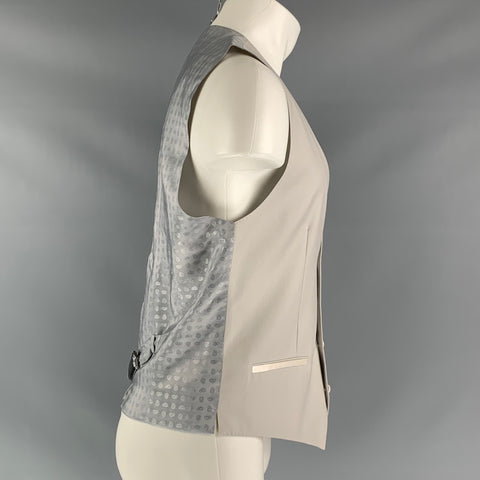 DOLCE & GABBANA Light Gray Solid Buttoned Size 38 Wool & Silk Vest