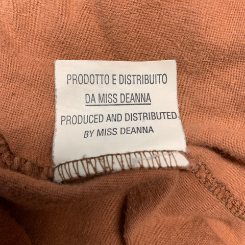 MARTIN MARGIELA Size S Brown White Print Cotton V-Neck T-shirt
