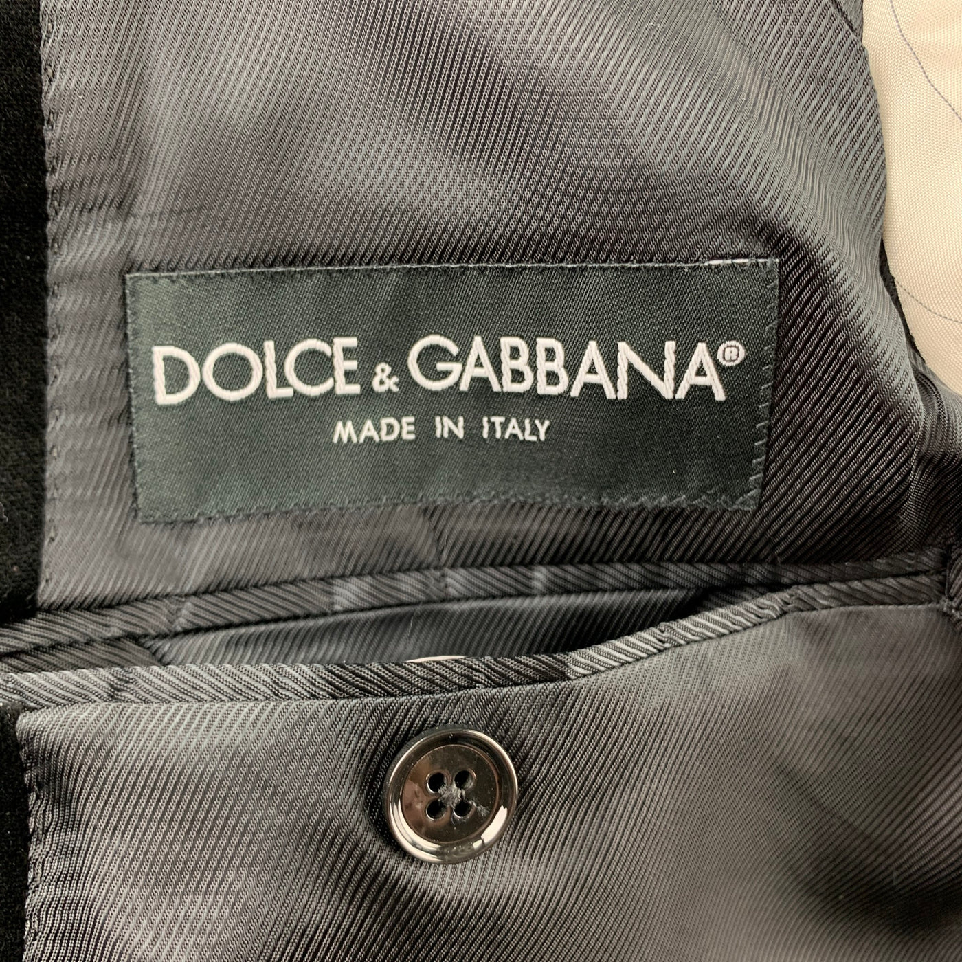 DOLCE & GABBANA Size 40 Black Cotton Velvet Notch Lapel Sport Coat