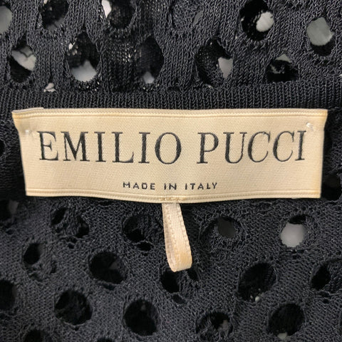 EMILIO PUCCI Camiseta sin mangas de malla negra Talla S