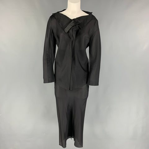 Archive YOHJI YAMAMOTO Size XS Black Raw Edge Organza Safety Pin Skirt Set