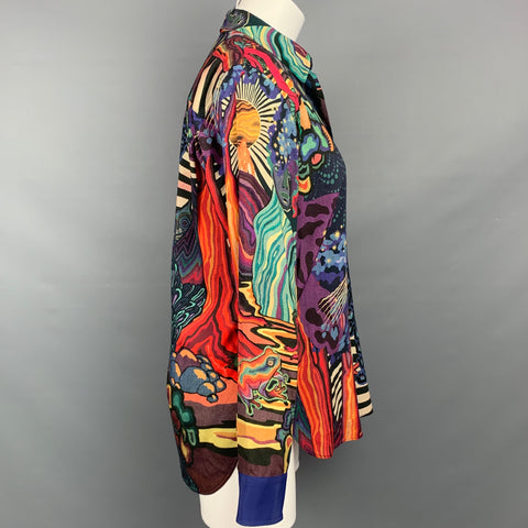 PAUL SMITH Soho Fit Size M Multi-Color Print Viscose Blend Shirt
