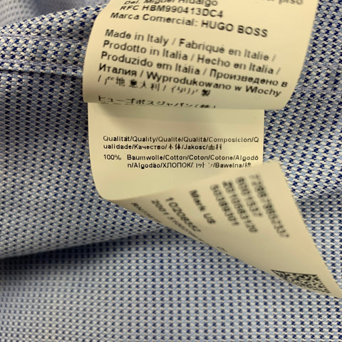 BOSS by HUGO BOSS Light Blue Cotton Button Down Long Sleeve Shirt