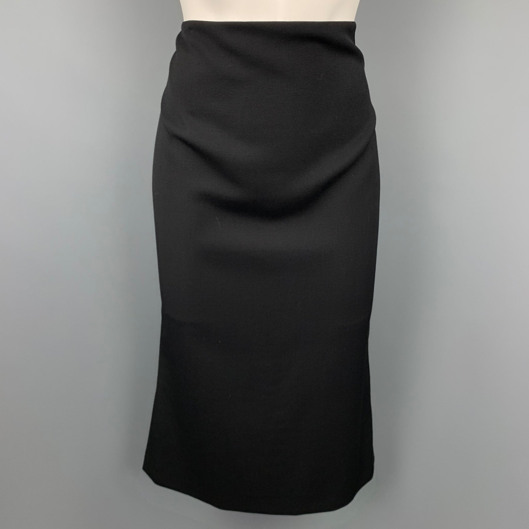Sui Generis archive reference: Miu Miu black twill virgin-wool pencil skirt, SKU 105803.