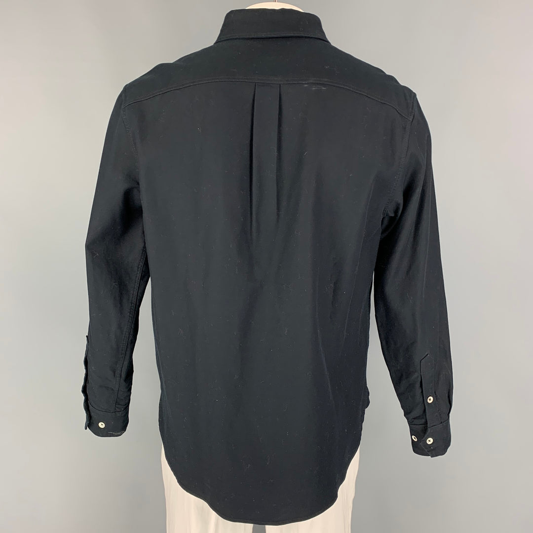 RAG & BONE Size L Black Cotton Button Up Long Sleeve Shirt
