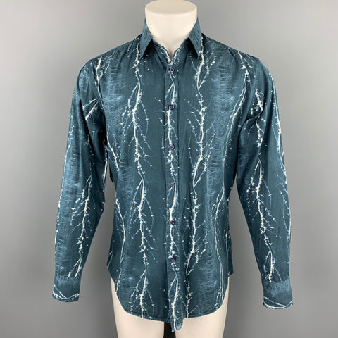 LIBERTY OF LONDON Size M Slate Print Cotton Button Up Long Sleeve Shirt