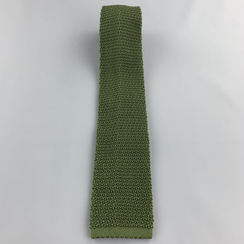 TURNBULL &amp; ASSER Cravate en tricot texturé en soie olive