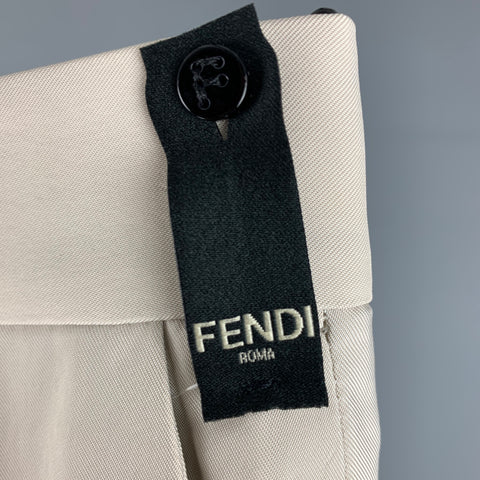 FENDI Size 30 Grey Viscose Flat Front Casual Pants