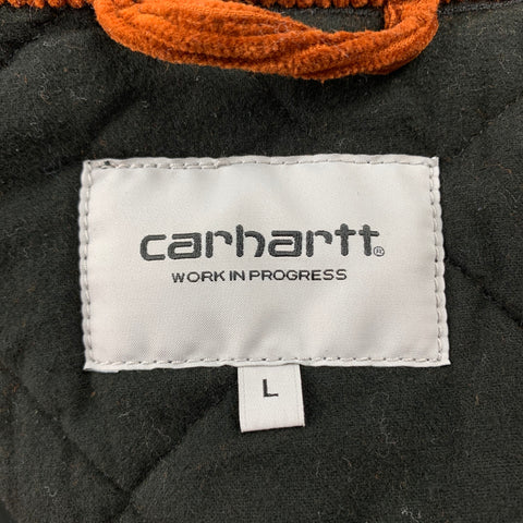CARHARTT Work In Progress Size L Brown Corduroy Patch Pockets Coat
