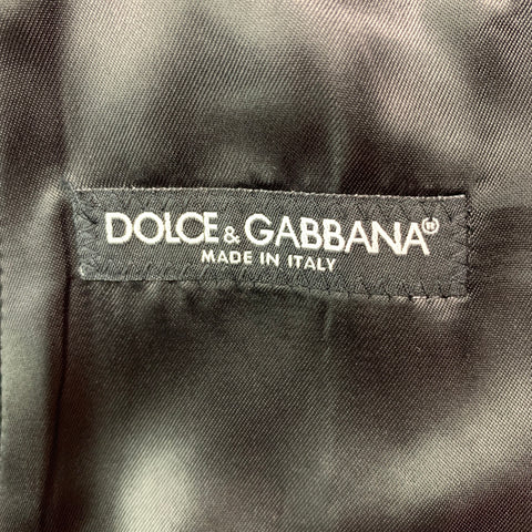 DOLCE & GABBANA Size 38 Black Velvet Rayon Buttoned Vest