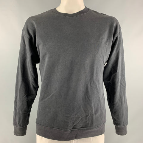 ATF Size L Charcoal White Color Block Cotton Crew-Neck Sweatshirt
