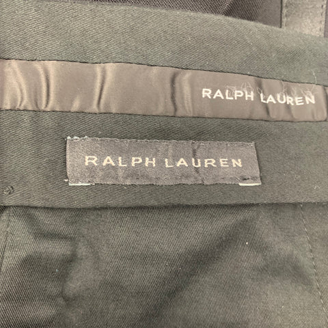 RALPH LAUREN Black Label Size 42 Regular Black Wool Peak Lapel Tuxedo Suit