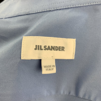 JIL SANDER Size L Blue Cotton Button Up Long Sleeve Shirt