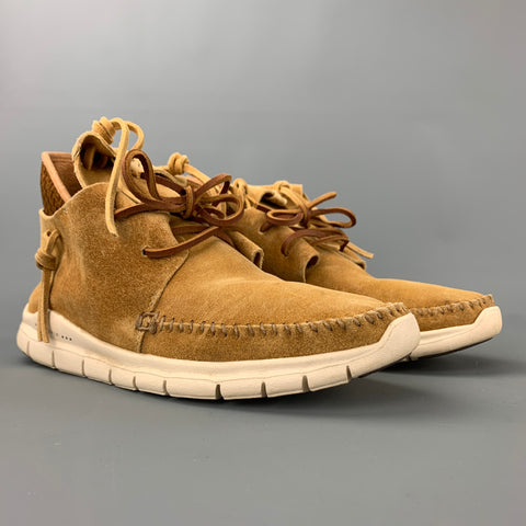 VISVIM Talla 9.5 Zapatillas deportivas de ante Ute Moc Trainer Hi-Folk color canela
