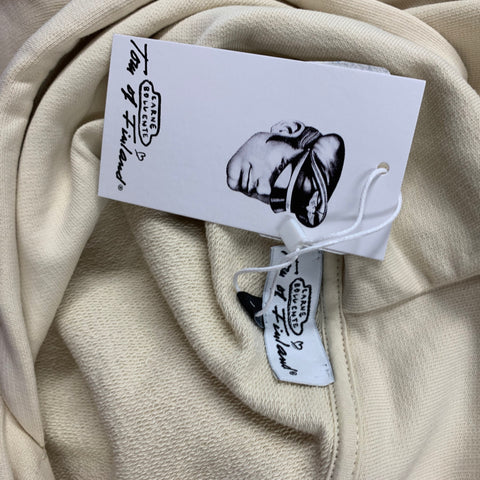 CARNE BOLLENTE Size L Cream Grey Graphic Cotton Hooded Sweatshirt