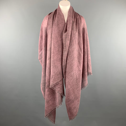 JIL SANDER Oversized Purple Cashmere / Silk Fringe Scarf