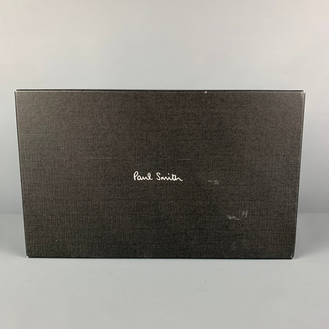 PAUL SMITH Taille 7.5 Chaussures à lacets en cuir perforé blanc marine avec bout d'aile