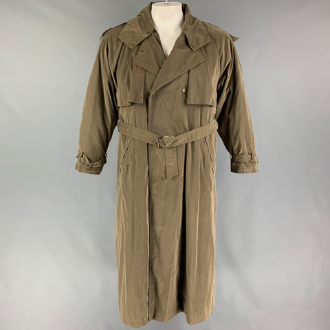 BOGNER Size 44 Olive Double Breasted Belted Coat