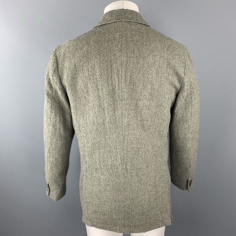 ONES STROKE Size S Grey Textured Wool Notch Lapel Sport Coat