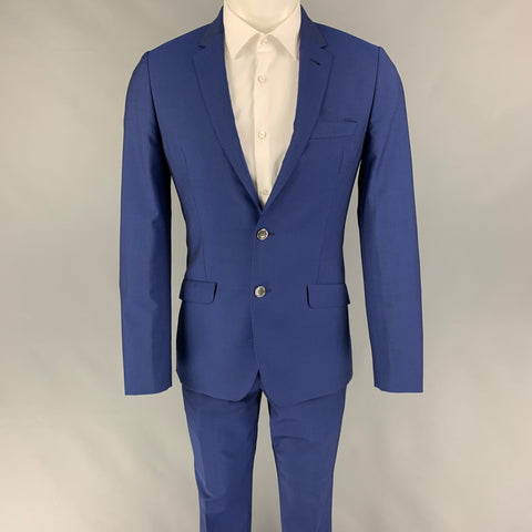 PAUL SMITH Size 38 Blue Wool Mohair Notch Lapel Suit