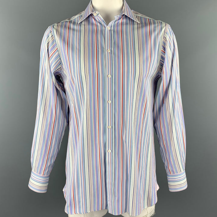 THOMAS PINK Size M Multi-Color Stripe Cotton Button Up Long Sleeve Shirt